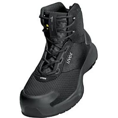 Veiligheidsschoenen Uvex 1 x-craft pro S1PL, unisex laarzen, EN ISO 20345:2022 + A1:2024, antistatisch, antislip, zwart, wijdte 11, maat 45