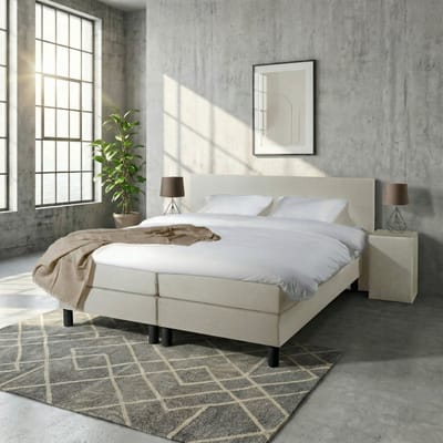 Mörgenn Boxspring Comforta - Pocketvering - Beige - 80x200 cm - Inclusief Dekbed en Kussens