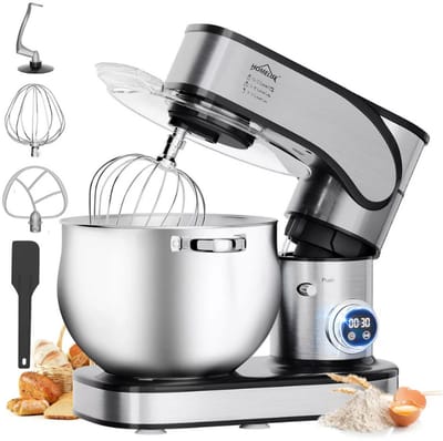 Homelux - Keukenmachine 12L – 2500W Krachtige Deegmixer met LED Touchscreen – Kneedmachine met RVS Kom & 3 Opzetstukken – Professionele Mixer voor Brood, Deeg, Taart – Hamurmakinesi - Deegmachine