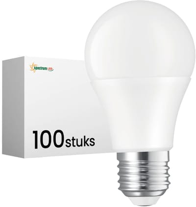 Spectrum LED Lamp E27 10W - 24V - 1100 Lumen - 6000K Koud wit - Helder daglicht - Energiezuinig - 100 stuks