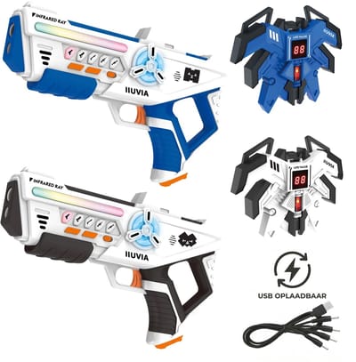 IIuvia® Lasergame Set voor Kinderen – Tegelijkertijd Oplaadbaar speelgoed pistool - laserguns– binnen en buitenspeelgoed kinderen - groepsspel