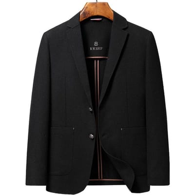 Pak Heren Herfst en Winter Nieuwe Stijl Ongevoerd Wol Casual Enkel Pak Heren Jas 4XL black