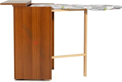 Multifunctionele houten strijkplank kast met opbergruimte en wielen