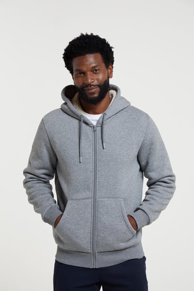 Mountain Warehouse Heren Dalton Borg gevoerde Full Zip Hoodie (Grijs)