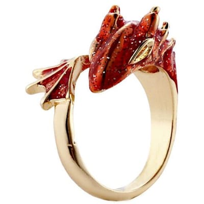 Trendy Email Draak Ring Punk Viking Dier Verstelbare Vingerring Gotisch Hiphop Mannen Vrouwen Magische Coole Sieraden Verjaardagscadeau resizable brown