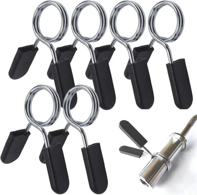 Set van 6 Dumbbell Bars met Veerklemmen en 29 mm Dumbbell Sluitingen voor Gewichtheffen, Fitness en Gym Training