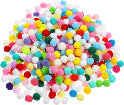 SnelShoppen - 400 Mini Pompoms voor Creatieve Klussen, 1cm Multicolored Pompoms van Polyester, Ideaal voor Handwerken, Feestdecoraties, DIY Miniatuur
