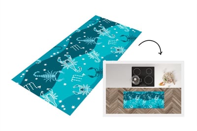 Keukenloper - Loper keuken - Schorpioen - Zodiac - Patroon - 120x50 cm - Keukenloper vinyl