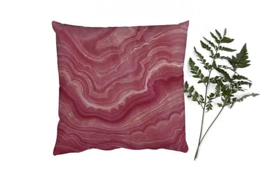 Sierkussens - Kussentjes Woonkamer - 40x40 cm - Roze - Geode - Stenen - Agaat