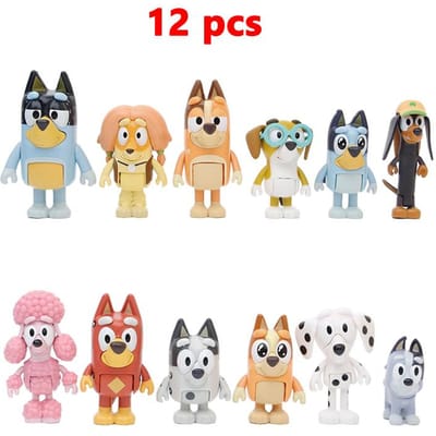 Bluey Bingo Familie Karakters Model Decoraties Schattige Hondjes Gewrichten Beweegbare Poppen Decoraties Model Speelgoed Kinder Cadeaus