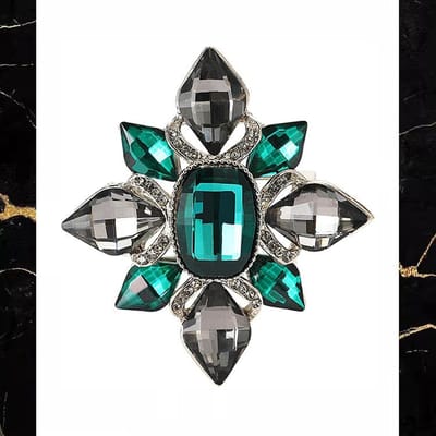 Luxe Volledig Kristal Geometrisch Verfijnde Broche Speldjes Voor Vrouwen Mannen High-end Strass Schitterende Boetiek Pin Accessoires Gespen WHITE black