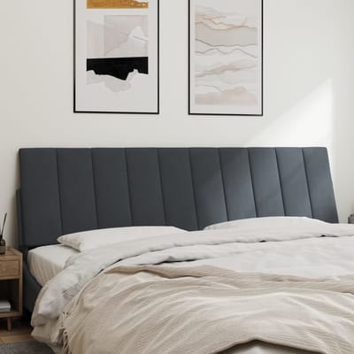 vidaXL - Hoofdbordkussen - "Hanko" - 180 - cm - fluweel - donkergrijs