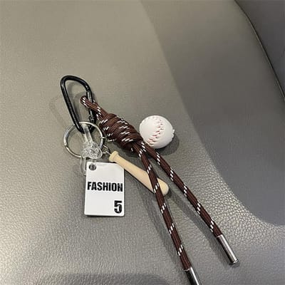 Corée Mignon Sport Baseball Badminton Tennis Cordon Tressé Pendentif Lanière Pour iPhone Pendentif Porte-clés Sac Fille Chaîne de Téléphone Décor Plastic gray