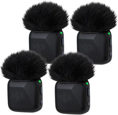Set van 4 Microfoonfilters, Pluche Windcovers en Popfilter voor DJI Mic Mini, Zwart