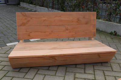 Bankje “Sauna” van Douglas hout 120cm – relax bank – Loungebank – Lage zetel - 2 persoons