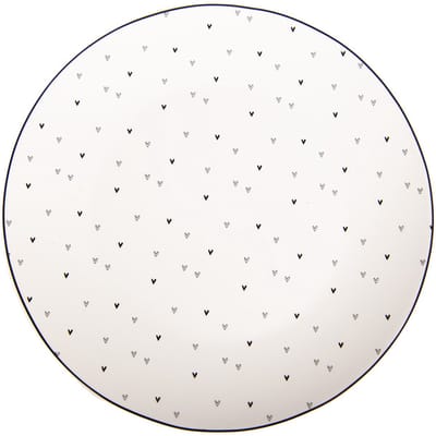 Clayre & Eef Ontbijtbord Ø 20 cm Wit Porselein Hartjes