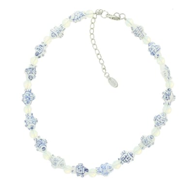 Behave - Korte ketting van keramiek (Delfts blauw) - Verlengketting