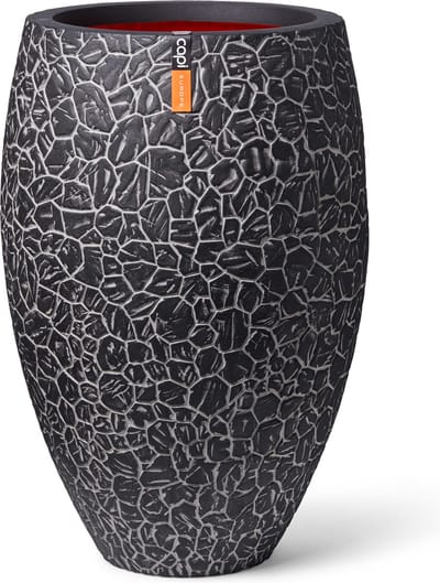 Capi Europe - Vaas elegant deluxe Clay NL - 51x72 - Antraciet - Opening Ø31 - Bloempot voor binnen en buiten - Levenslang garantie - Breukbestendig - 100% Recyclebaar - CO2 Neutraal geproduceerd - KATC1138