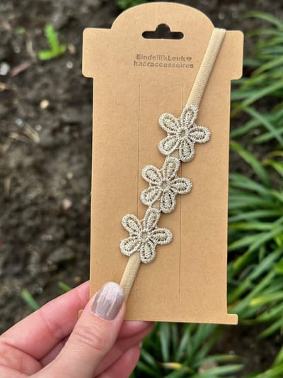 Elastisch haarbandje – New born haarbandje - Haarband - Meisjes haarband – Baby haarbandjes - Haaraccessoires - Haaraccessoires voor meisjes - Handmade - Kraamcadeau - Bruiloft - Kraamcadeautje - Cadeautje