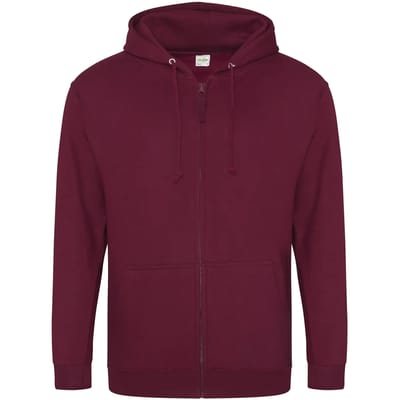 Vegan Hoodie met ritssluiting en capuchon Burgundy - L