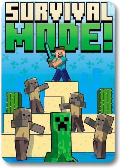 Minecraft Fleece deken 100 x 140 cm - Plaid - Meerkleurig - Kinderen