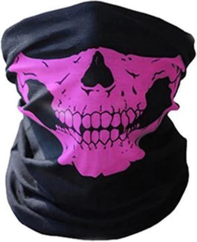 Scoby - Gezichtsmasker met Doodshoofd - Skull Coll - Balaclava - Gezicht Shield - Tactisch Masker - Motor Nekwarmer - Zwart/Roze