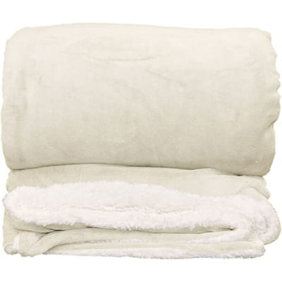 Unique Living - Plaid - Fleece Deken - Lars XL - 220x240cm - Dove White