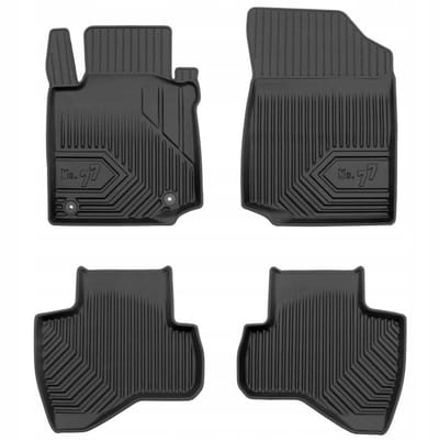Frogum No.77 Luxe Rubberen Automatten Set - Geschikt voor CITROËN C1 (2005-2014) - 4-delig - Perfecte Pasvorm - Geurloos TPE - 4 cm Hoge Rand - Zwart
