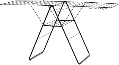 JCP® Droogrek - Gewichtslimiet 12.5 kg - Wasrek - Wasrek Staand - Zwart - 5cm x 59cm x 98cm