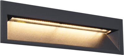 QAZQA mert - Moderne LED Wandlamp voor buiten - 1 lichts - L 28 cm - Zwart - Buitenverlichting