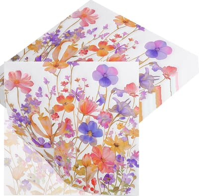 Papieren servetten 33 x 33 cm - bloemen design - set van 20 - ideaal voor verjaardagen - SnelShoppen