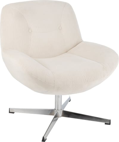 J-Line loungestoel Chill - metaal/multiplex - creme/zilver