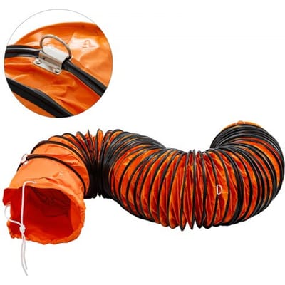 VEVOR Luchttransportslang, 7,6 M PVC Flexibele Buis voor Diameter 255 mm Afzuigventilator, Flexibele PVC Ventilatieslang, Draagbare  Zwaar Werk Industriële Ventilatorafzuigslang
