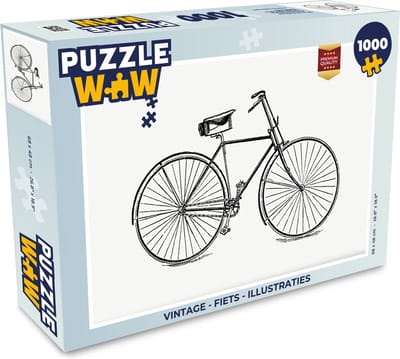 Puzzel Vintage - Fiets - Illustraties - Legpuzzel - Puzzel 1000 stukjes volwassenen