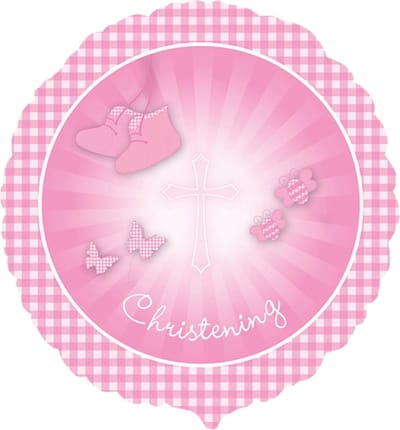 Amscan 18 Inch Baby Boys/Girls Christening Booties Circular Foil Balloon (Pink)