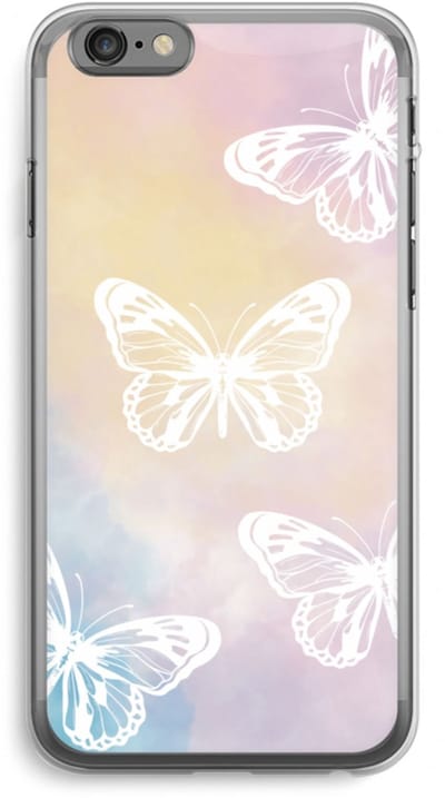 Case Company® - Hoesje geschikt voor iPhone 6 PLUS / 6S PLUS hoesje - White butterfly - Soft Cover Telefoonhoesje - Bescherming aan alle Kanten en Schermrand