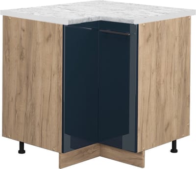 Vicco Fame-Line Keukenkasten – 80.5 cm, WB Marmer Donkerblauw hoogglans