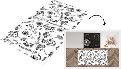Keukenloper - Loper keuken - Bloemen - Kruiden - Vintage - Patronen - 120x60 cm - Keukenloper vinyl