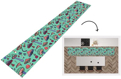 Keukenloper 300x50 cm - Keukenmat vinyl Patronen - Vintage - Paddenstoelen - Natuur - Keukenmatten loper - Keuken vloerkleed tapijt