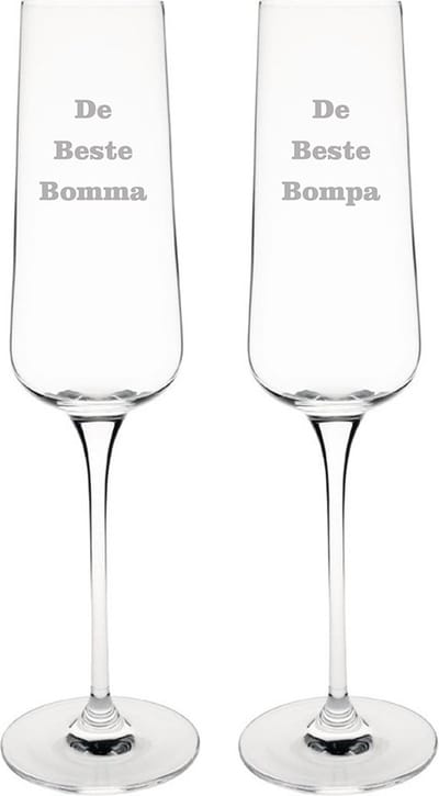 Champagneglas gegraveerd - 27cl - De Beste Bomma-De Beste Bompa