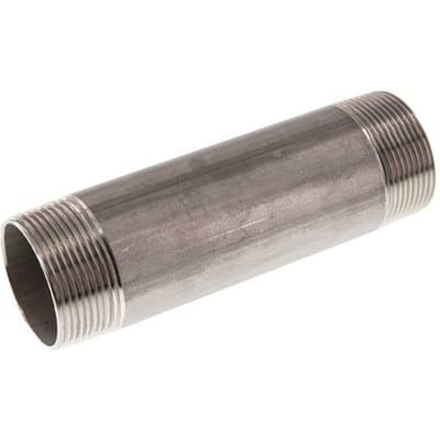 R 1 1/2'' RVS Dubbele Pijpnippel 20 Bar DIN 2982 - 150mm - FL2S-M-ST-112R-150L
