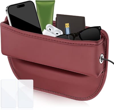 Organiser voor Autostoel - Opbergbak voor Sleutels, Telefoon, Zonnebril en Portemonnee - Universele Autostoel Accessoire (Rood)