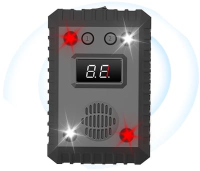 Allecto - Ultrasone marterverjager - Marterafweerapparaat - Hoogfrequent met knipperlicht - Zwart - Auto bescherming - Effectieve afschrikking - Ge...