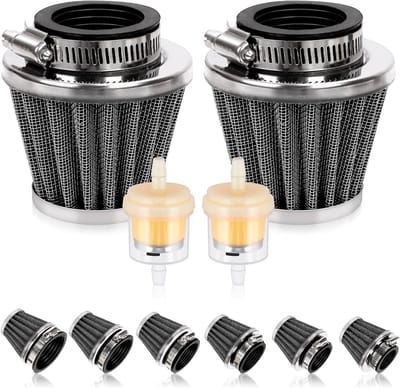 2-delige 35mm Motorfiets Luchtfilter met 2 Brandstoffilters - Universele Conische Inlaat voor 50cc, 110cc, 125cc, 150cc en 200cc ATV's, Verbeterde Prestaties en Betrouwbaarheid