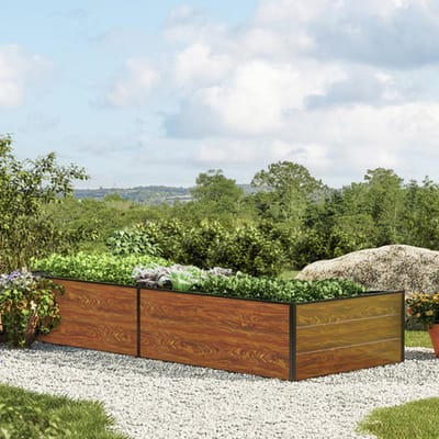 235 x 99 x 39 cm Moestuinbak Halfsize, Laklaag met houtoptiek