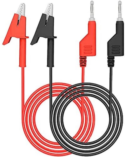 2 Stuks 4 mm Meetsnoeren met Banaanstekker naar Krokodillenklemmen - Flexibele Kabel voor Multimeter Elektrisch Testen