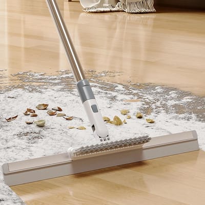 Multifunctionele Douchewisser van RVS 124 cm met Houder voor Badkamer, Spiegel en Tegels, Ideaal voor Glaskuip en Badkuip Schoonmaak