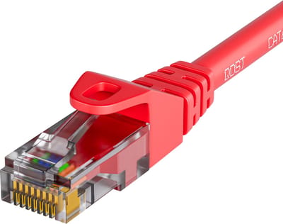 Qost - CAT6 internetkabel - CCA / UTP - 10 Gbps / 250 MHz - RJ45 Connectoren - Patchkabel / Netwerkkabel - 0.25 meter - Rood