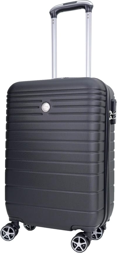 Harde Koffer - Reiskoffer Cabine - Vakantie Reizen - 4 Dubbele Wielen - 35x20x55cm 34L - Zwart