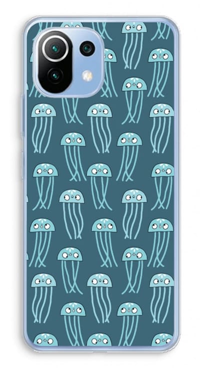 Case Company® - Hoesje geschikt voor Xiaomi Mi 11 Lite hoesje - Kwallie - Soft Cover Telefoonhoesje - Bescherming aan alle Kanten en Schermrand